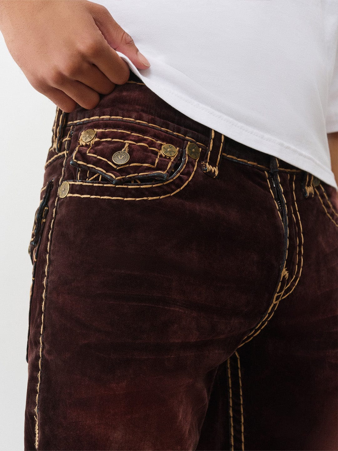 TRUE RELIGION Men Brown Super T Straight Fit Jeans