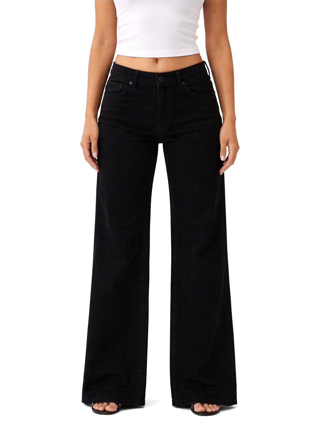 True Religion Women Cotton Black BOBBI SN Jeans