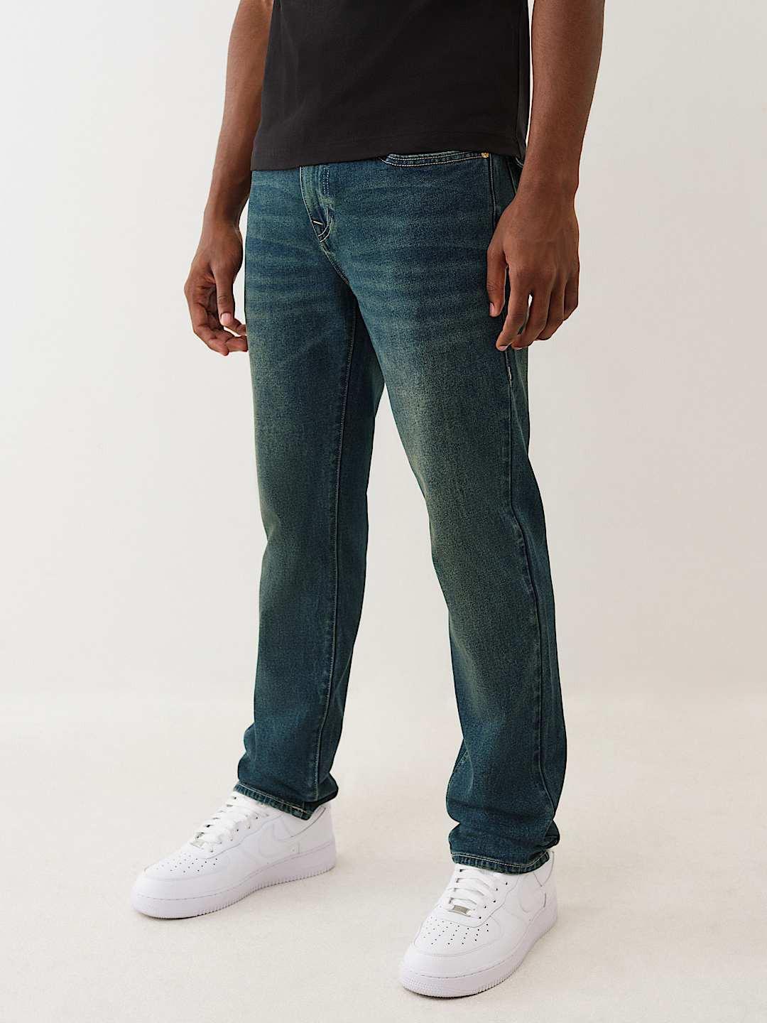 True Religion Men Stud HS Geno Slim Fit Medium Wash Jeans