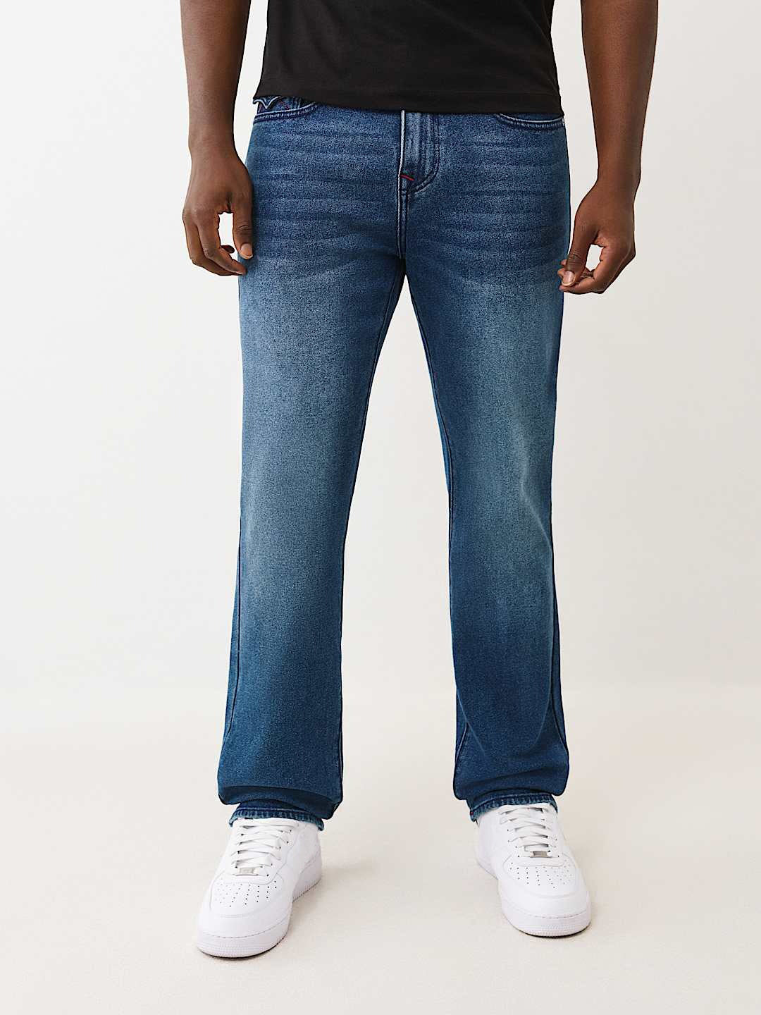 TRUE RELIGION Men Blue SN Ricky Straight Fit Jeans