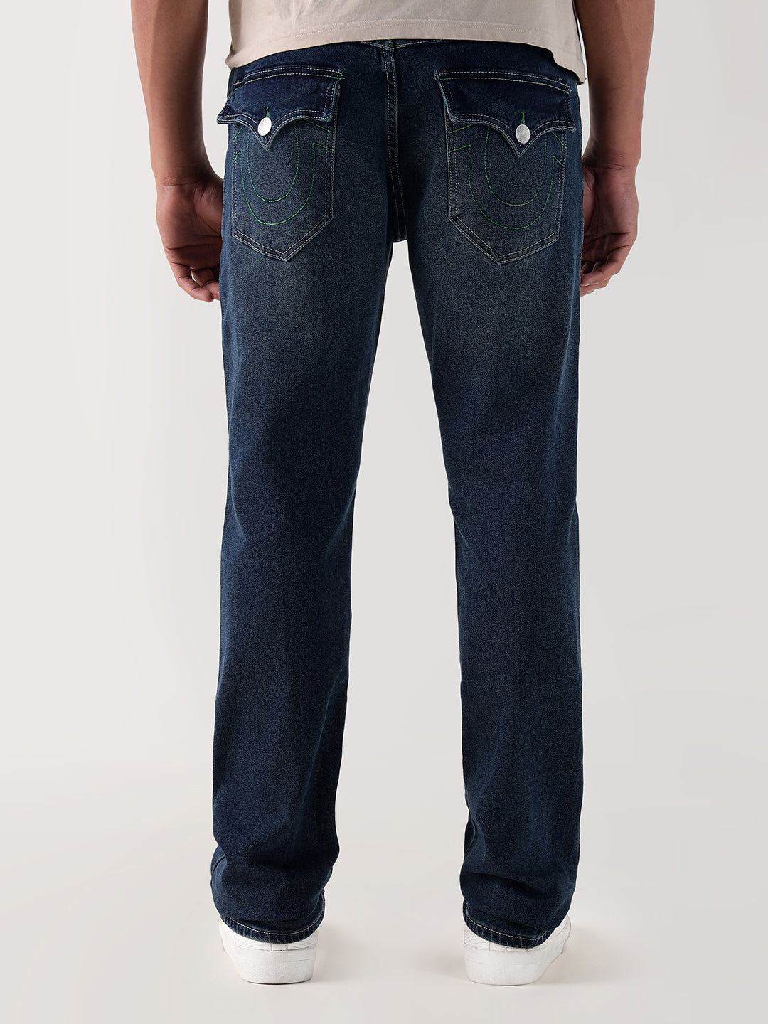 TRUE RELIGION Men Navy Blue SN Straight Fit Jeans