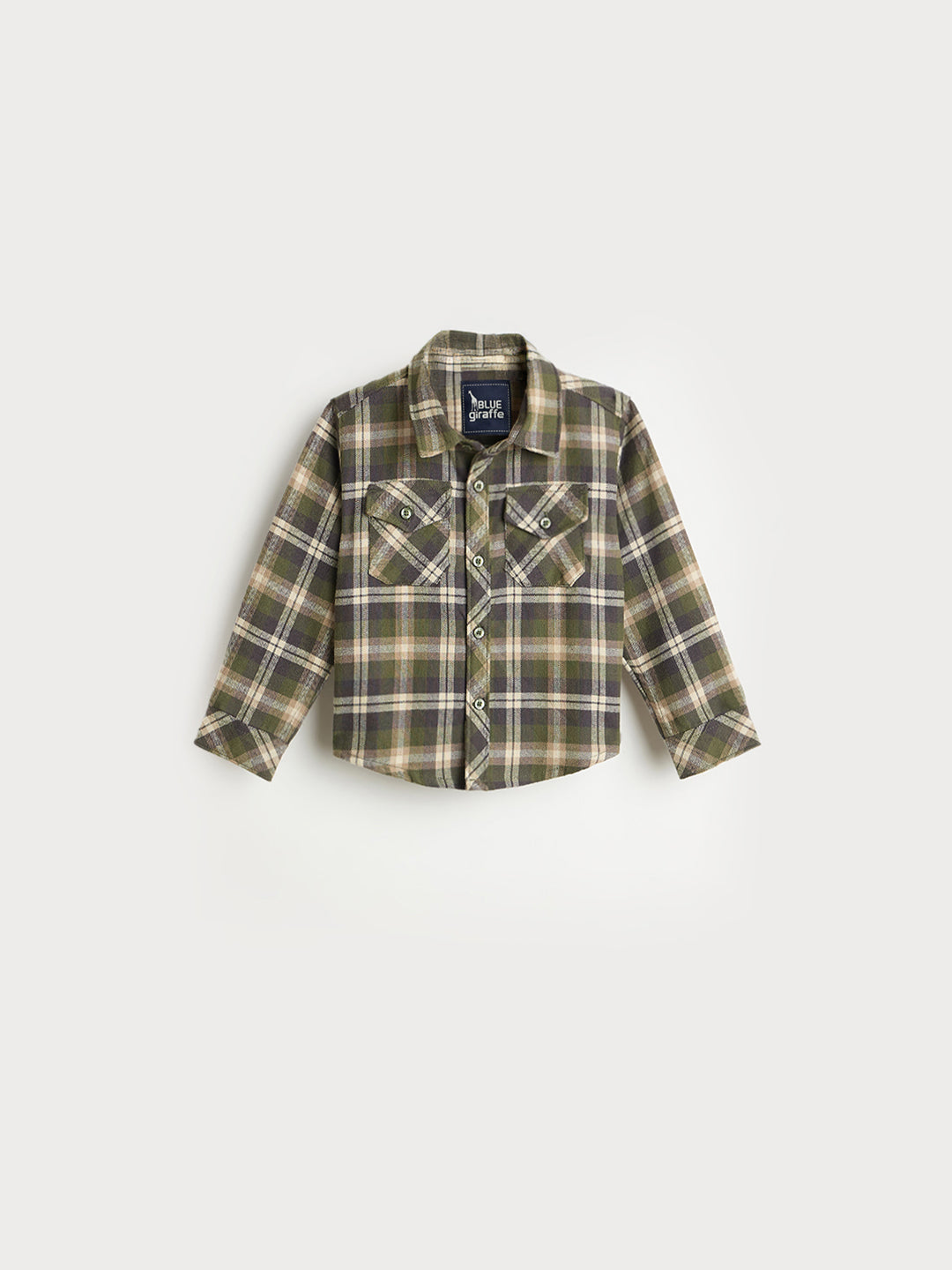 Blue Giraffe Boys Regular Fit Multicolour Checks Pure Cotton Shirt