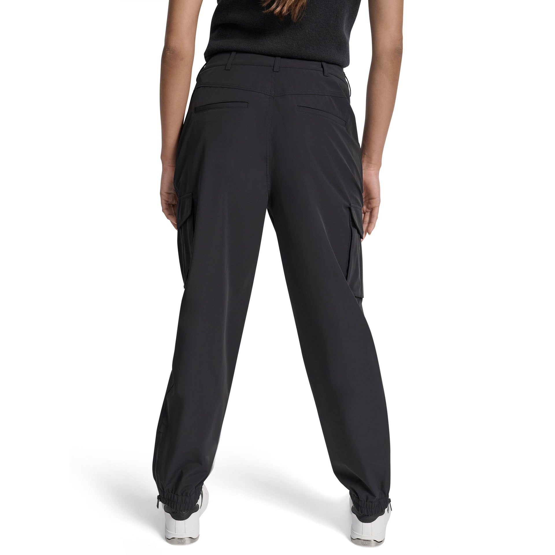DKNY Womens Black Nylon Solid Trouser