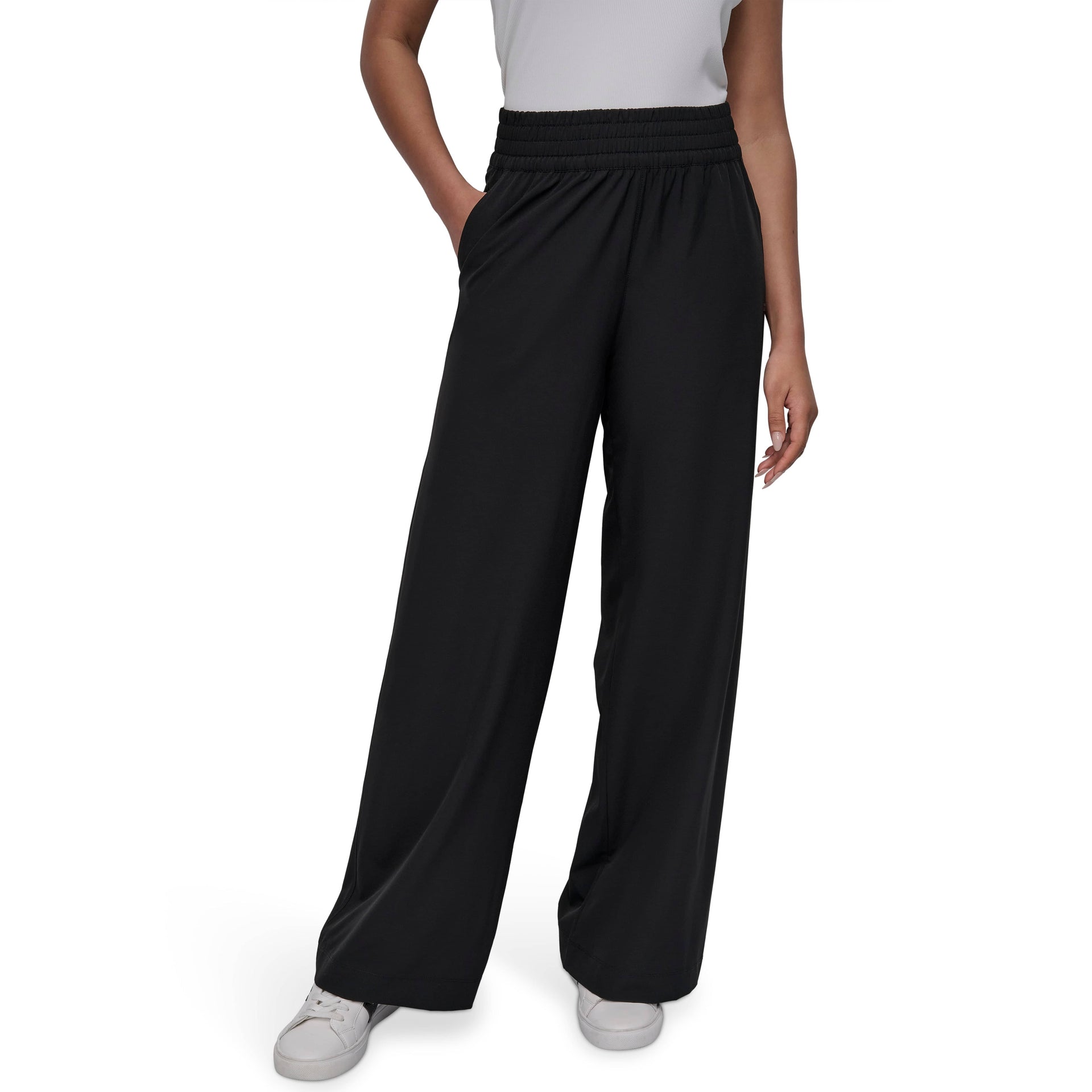 DKNY Womens Black Polyester Solid Trouser