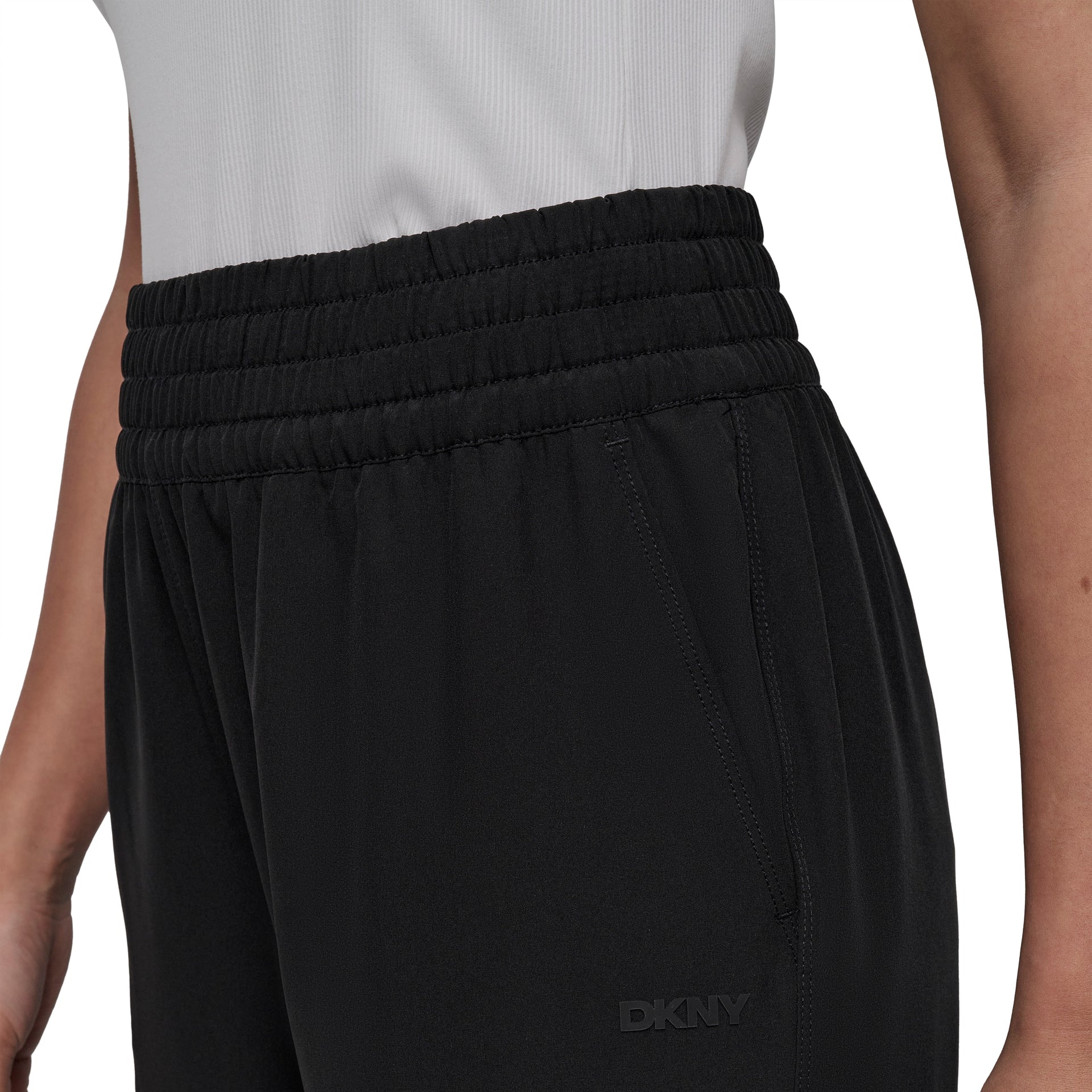 DKNY Womens Black Polyester Solid Trouser