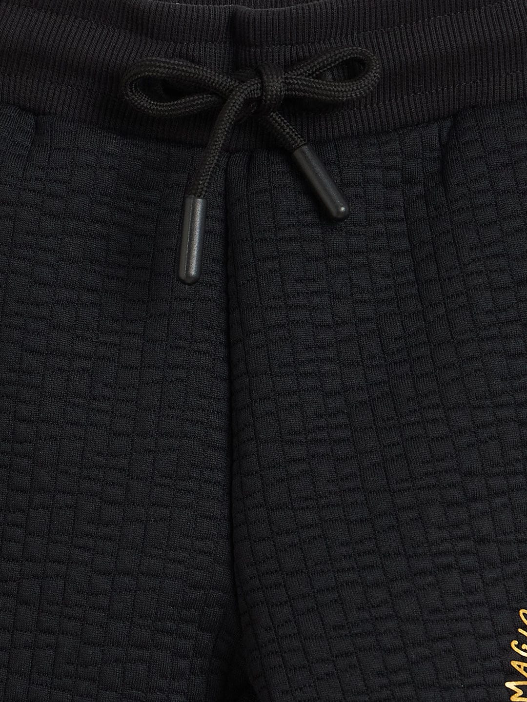 Elle Girls Black Textured Sweat Pant