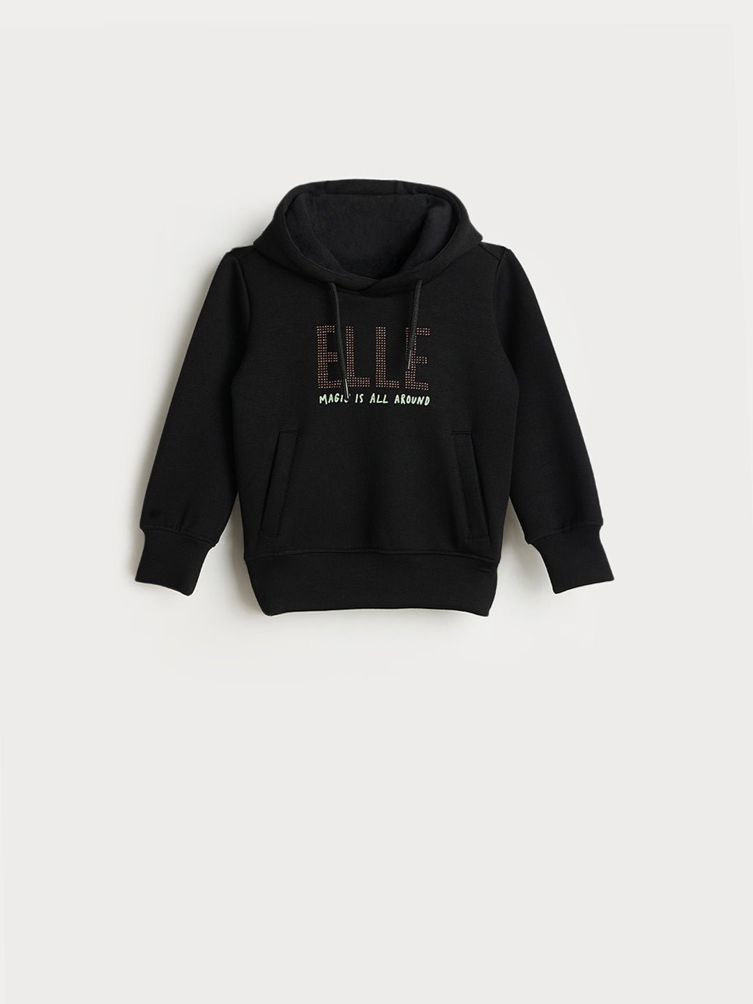 Elle Girls Regular Fit Black Logo Sweatshirt