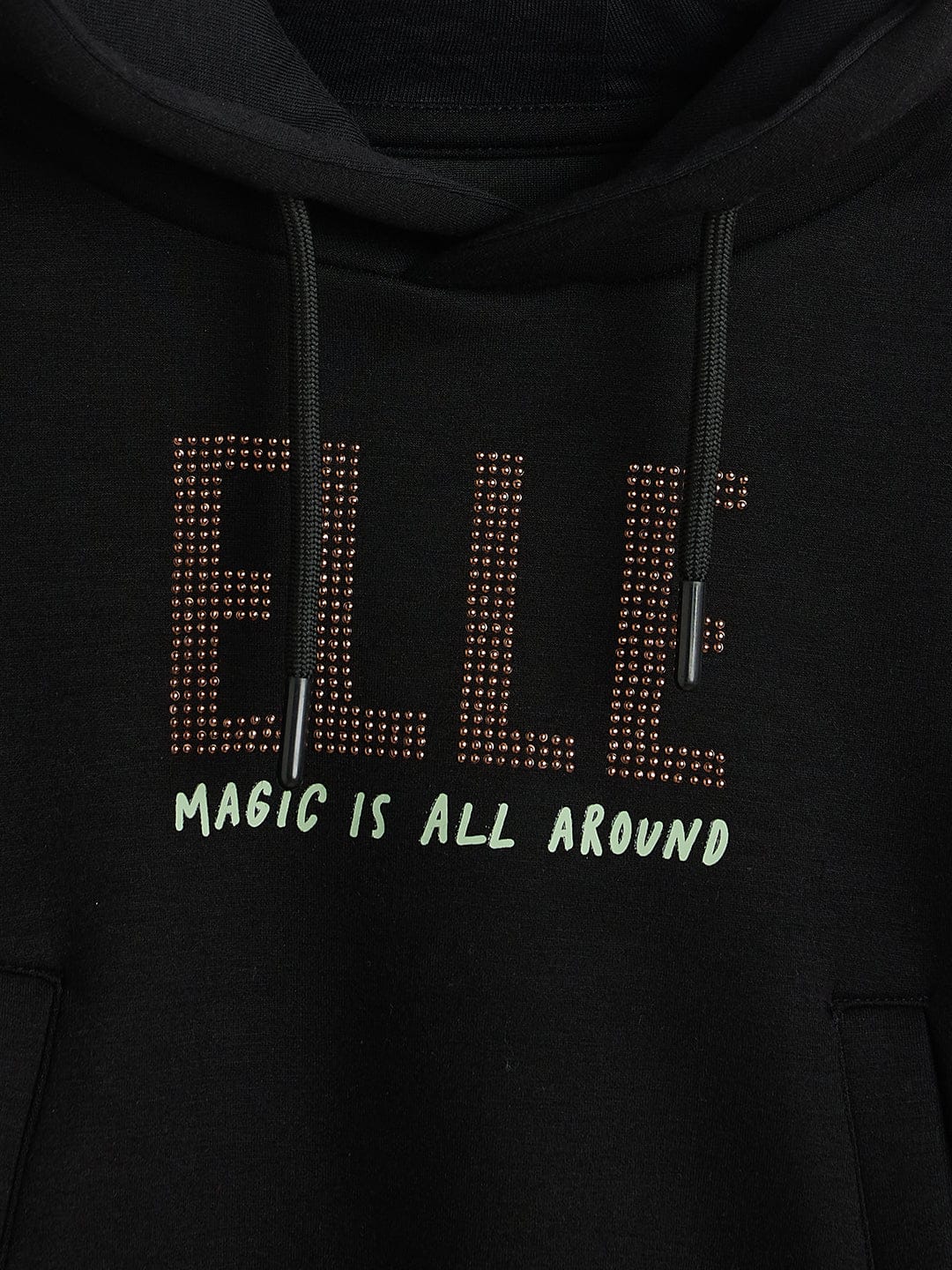 Elle Girls Regular Fit Black Logo Sweatshirt