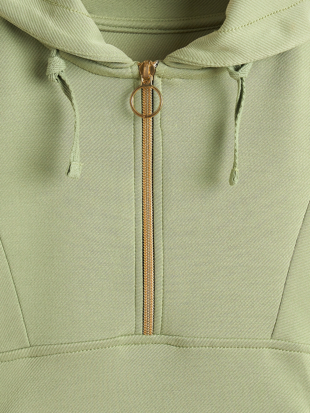 Elle Girls Green Textured Hoodie