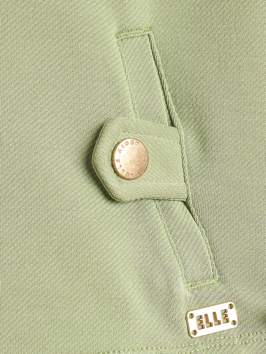 Elle Girls Green Textured Hoodie