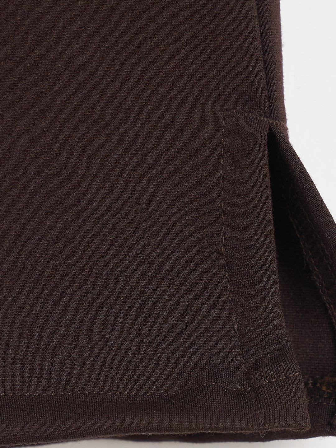 Elle Girls Brown Solid Fit & Flare Trouser