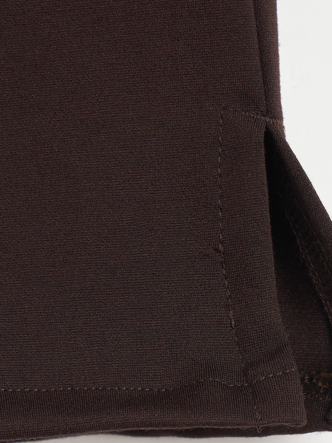 Elle Girls Brown Solid Fit & Flare Trouser