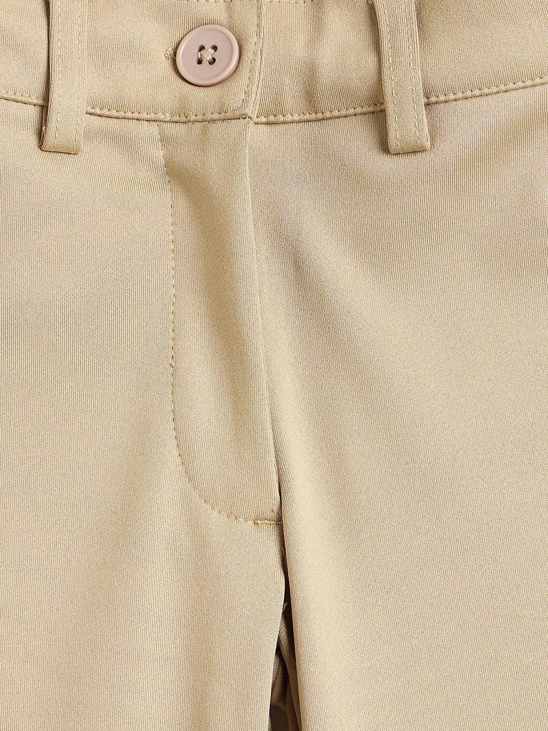 ELLE Girls Beige Flared Fit Trouser