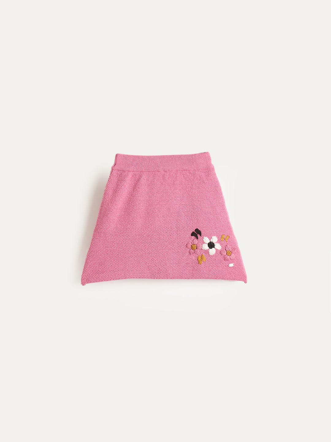 Elle Girls Pink Embroidered Mini Skirt
