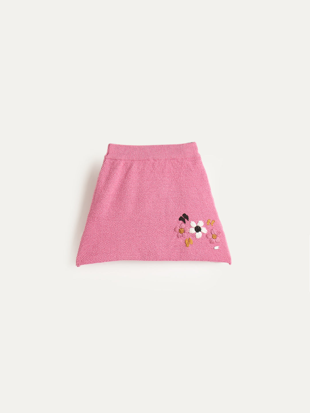 Elle Girls Pink Embroidered Mini Skirt