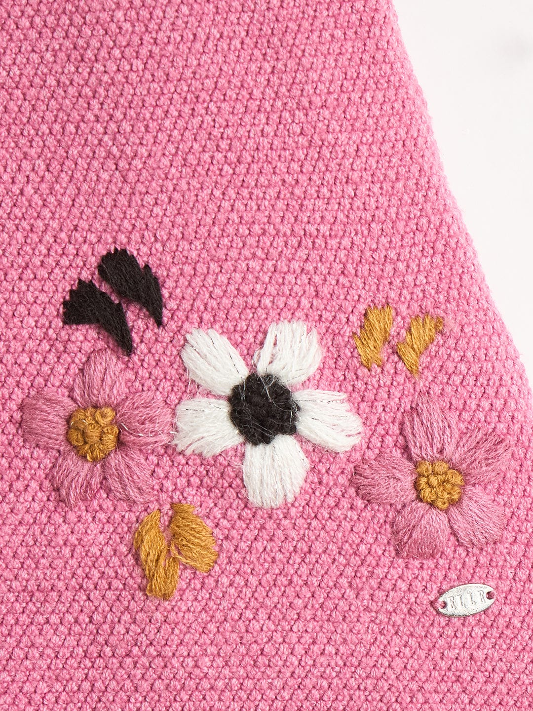 Elle Girls Pink Embroidered Mini Skirt