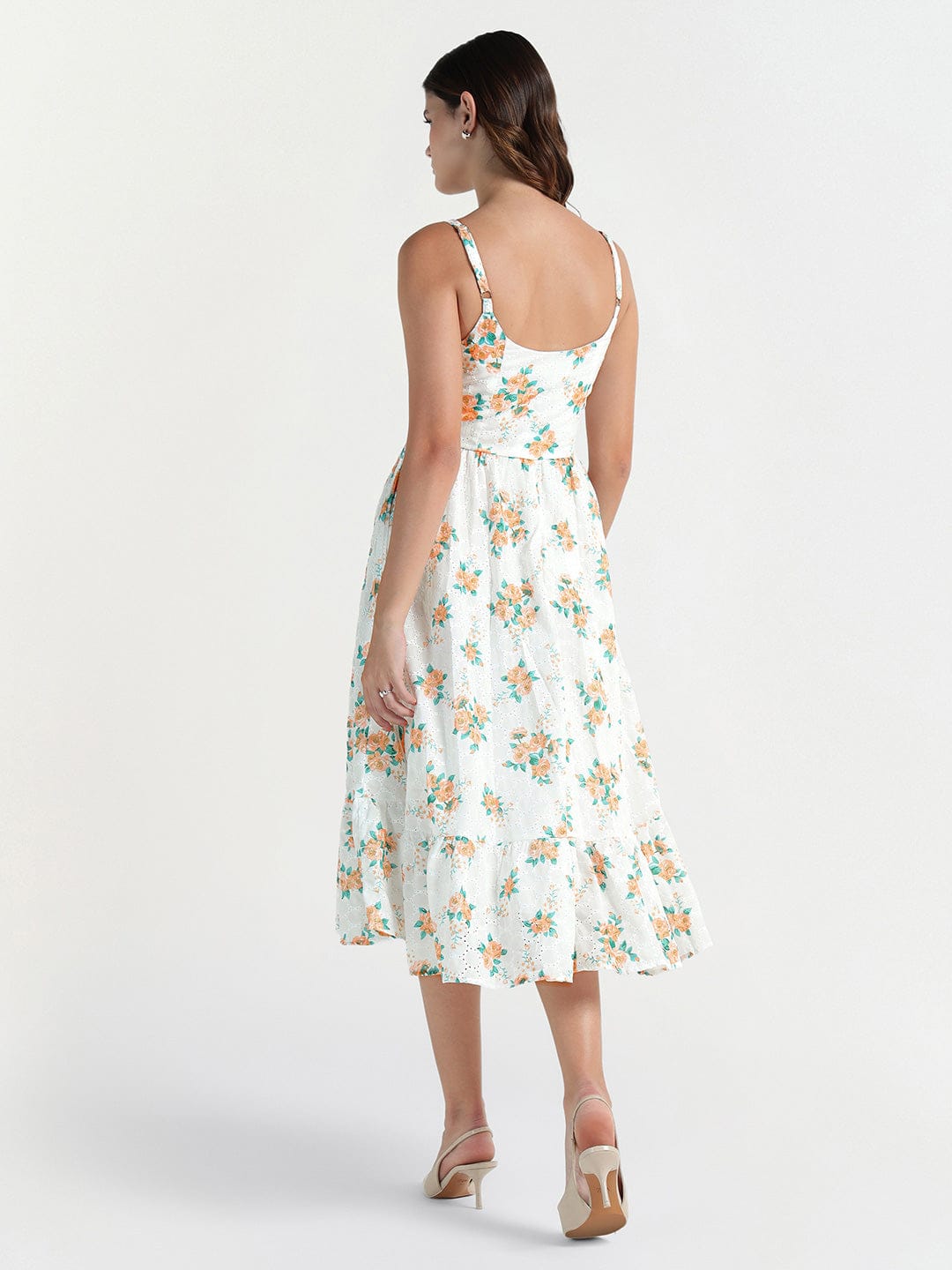 Elle Women Yellow Scoop Neck Dress