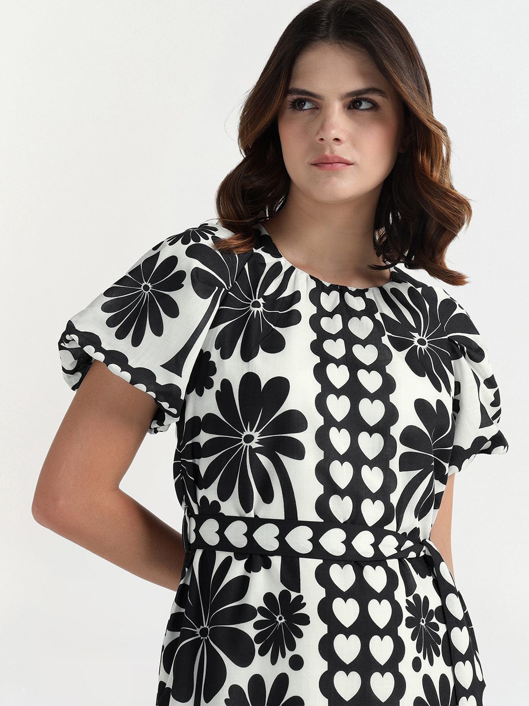 Elle Women Black Round Neck Dress