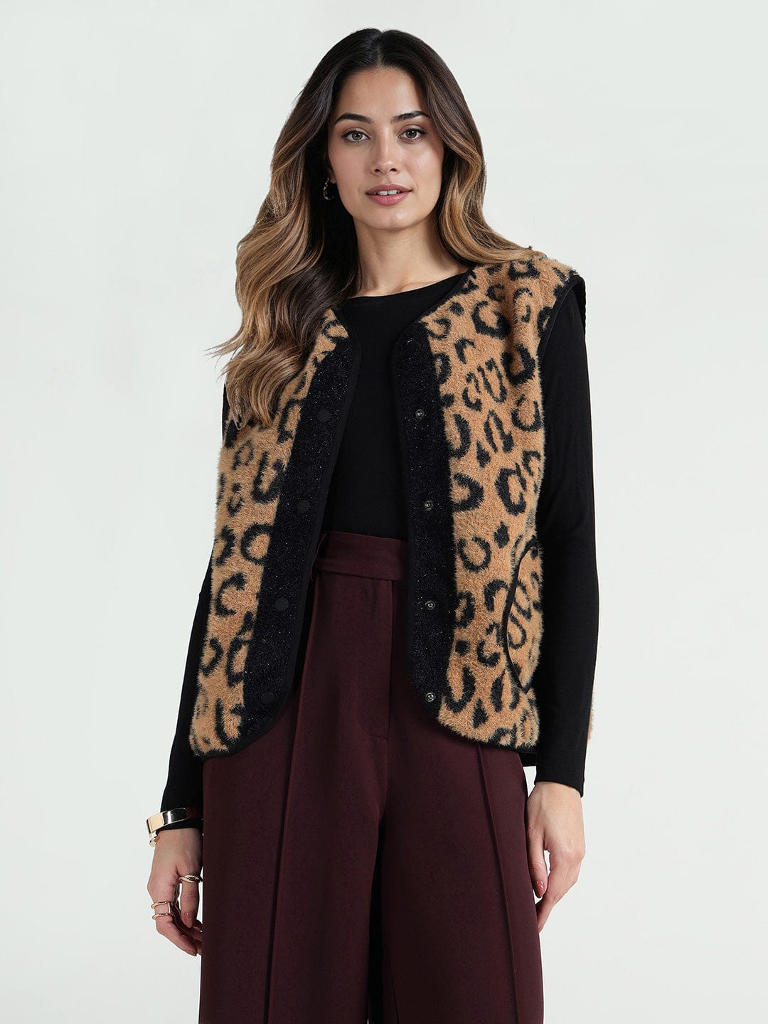 Elle Women Multi Printed Round Neck Jacket