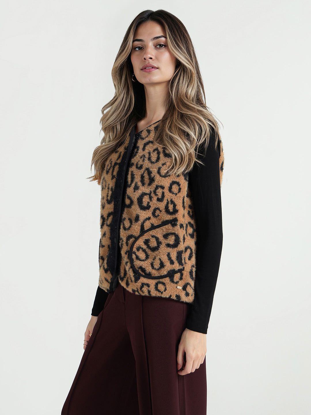 Elle Women Multi Printed Round Neck Jacket