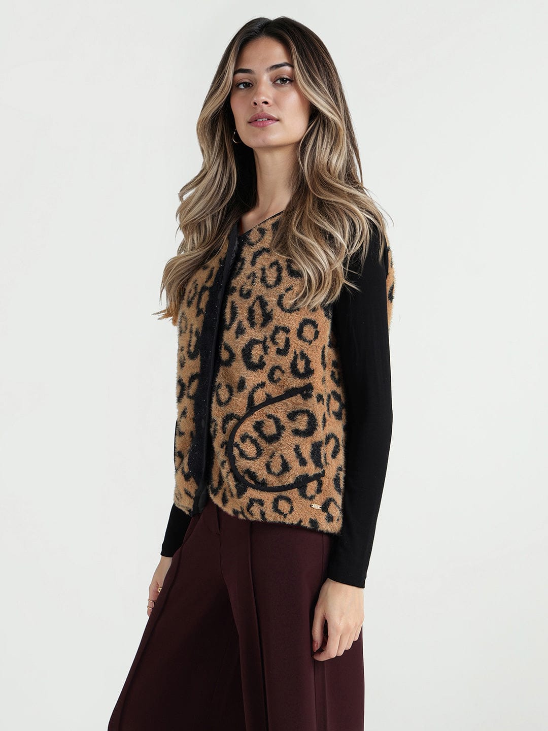 Elle Women Multi Printed Round Neck Jacket
