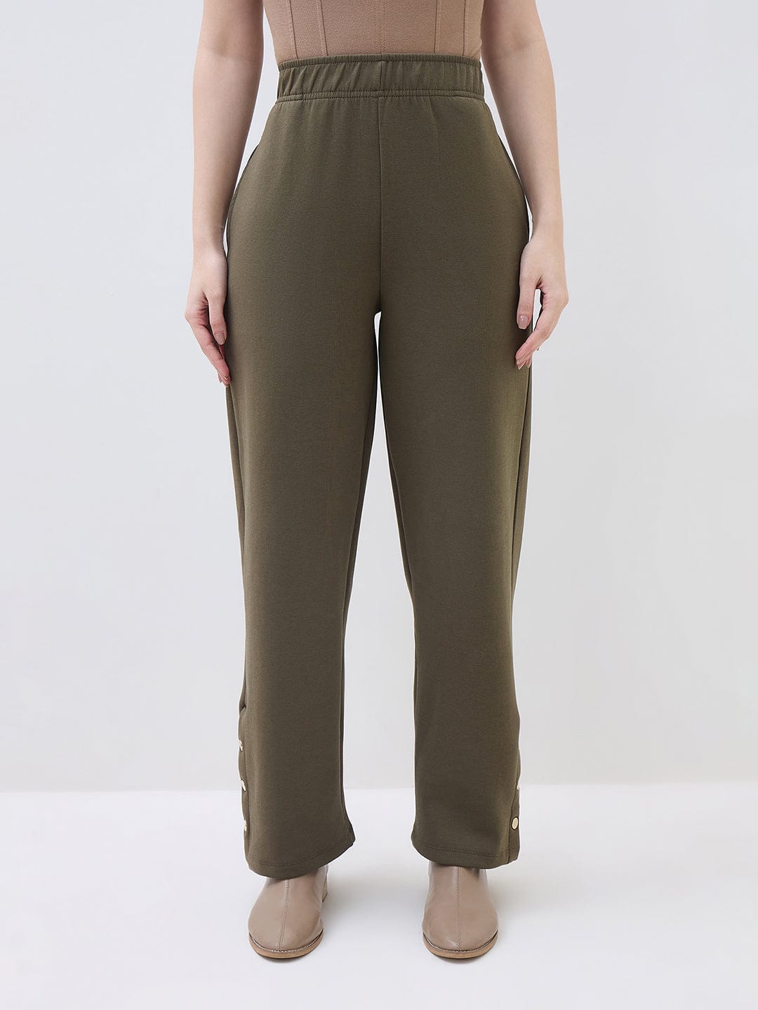 ELLE Women Green Regular Fit Sweatpant