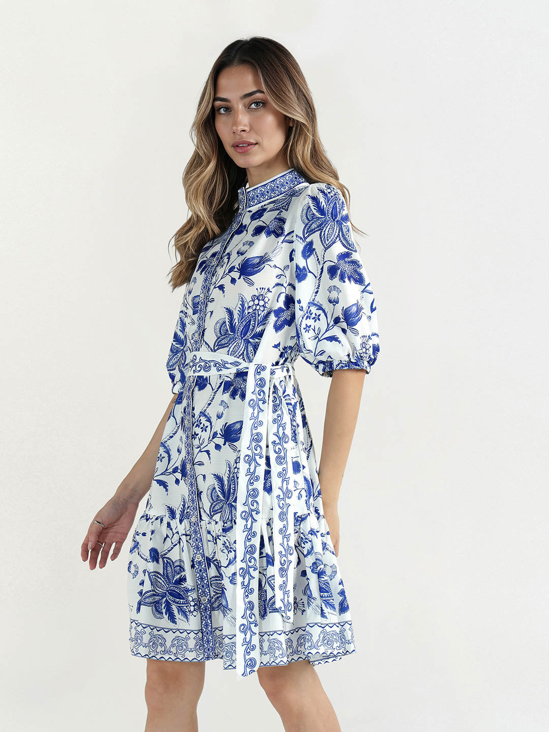 Elle Women Blue High Neck Playsuit