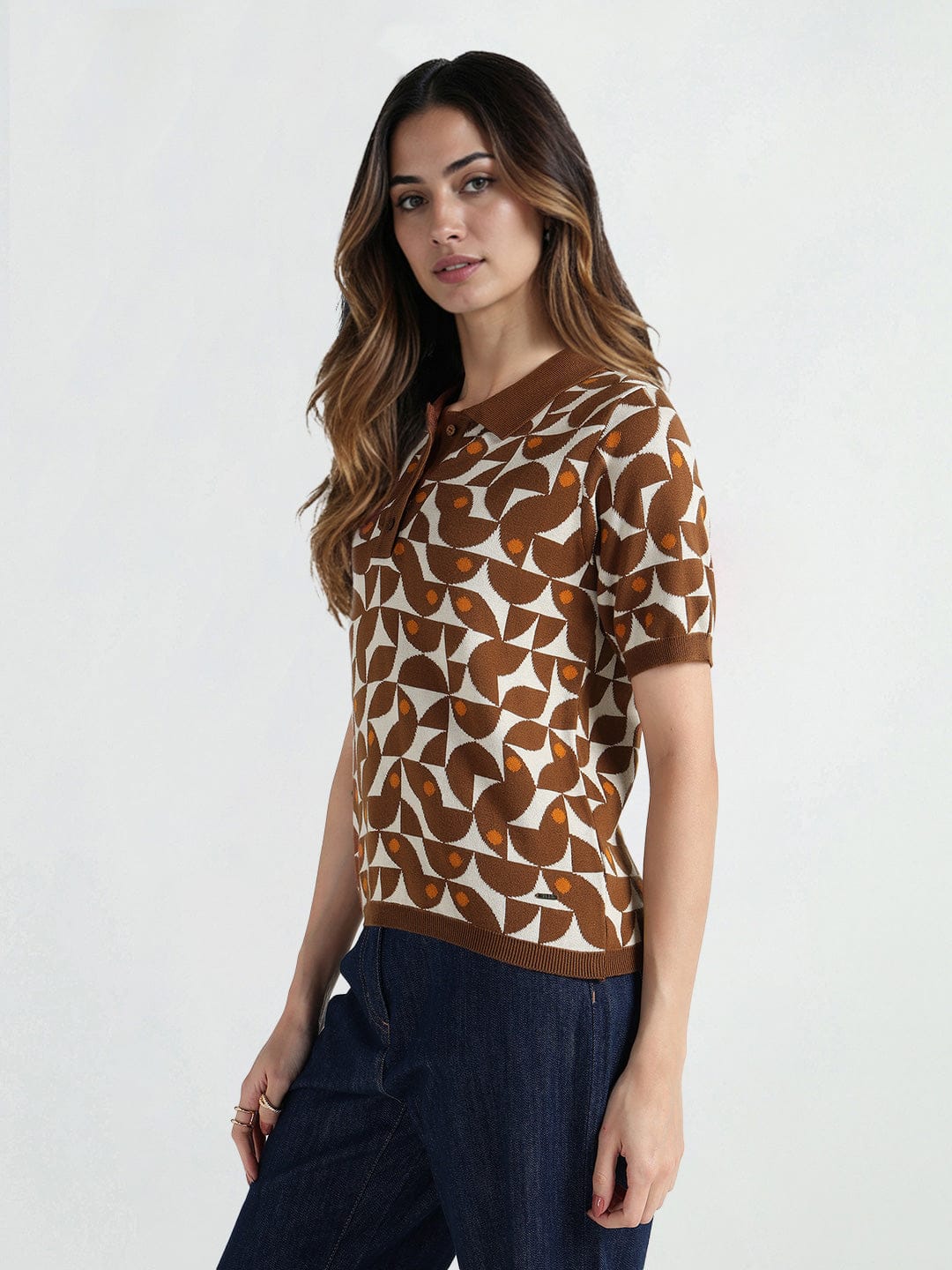 Elle Women Multi Polo Tshirt