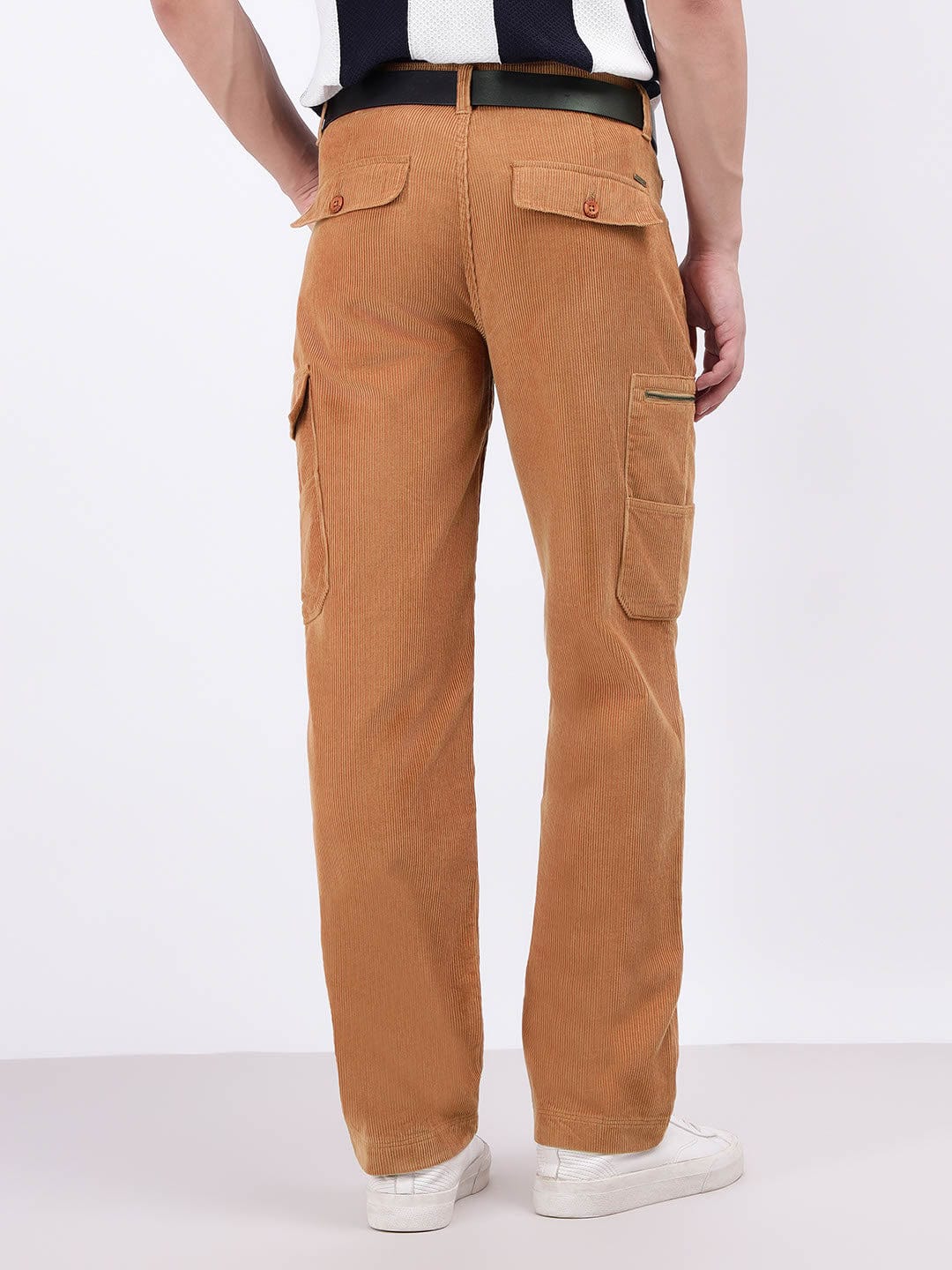 Iconic Men Beige Regular Fit Solid Trouser