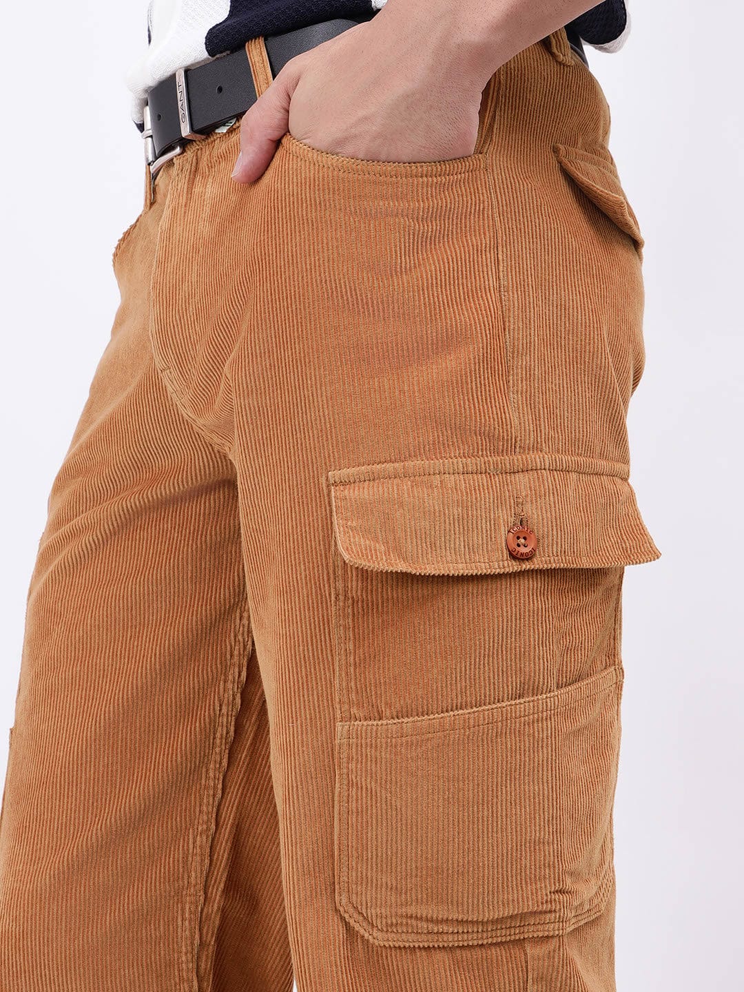 Iconic Men Beige Regular Fit Solid Trouser