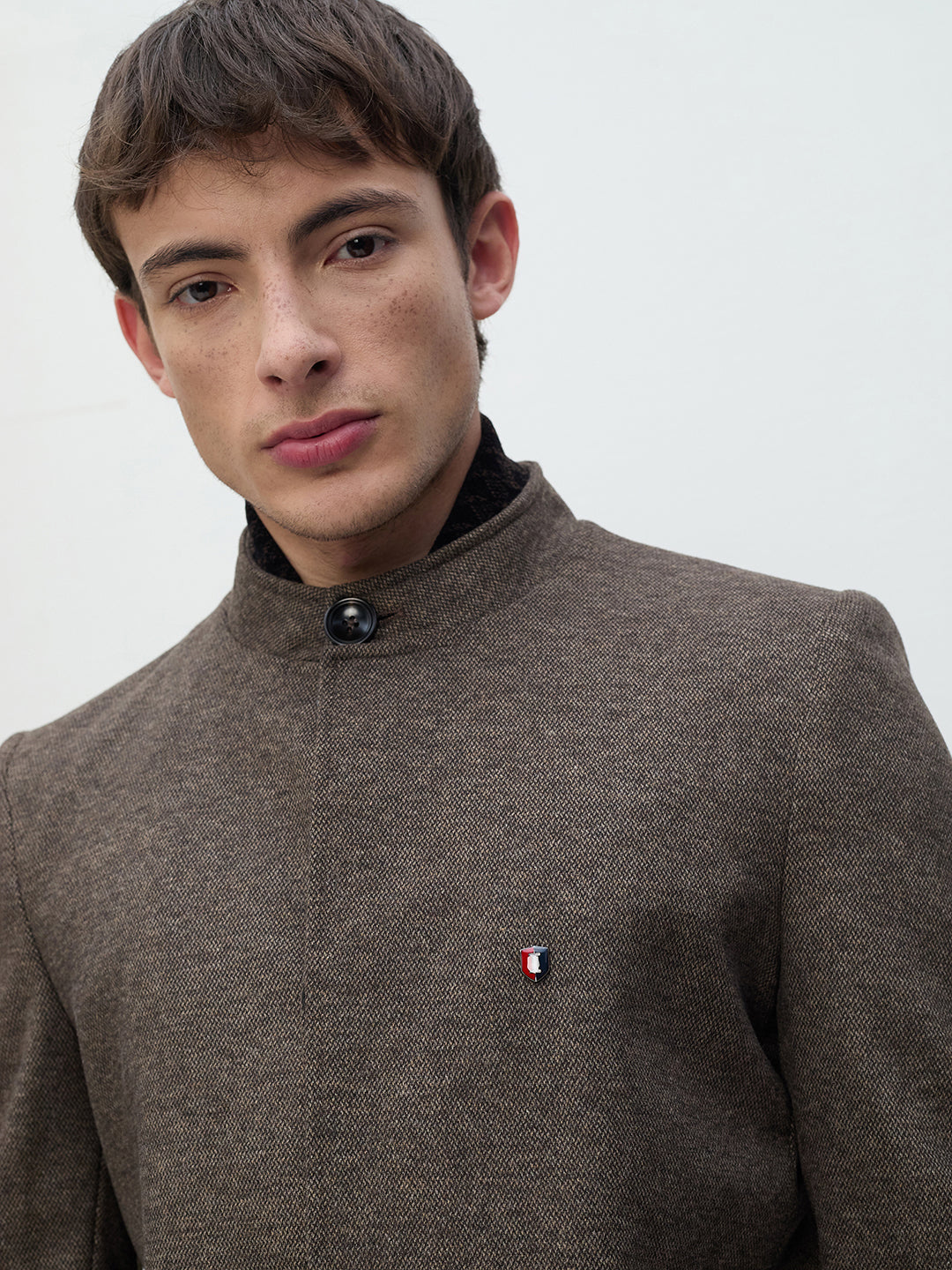 ICONIC Men Brown Regular Fit Overcoat