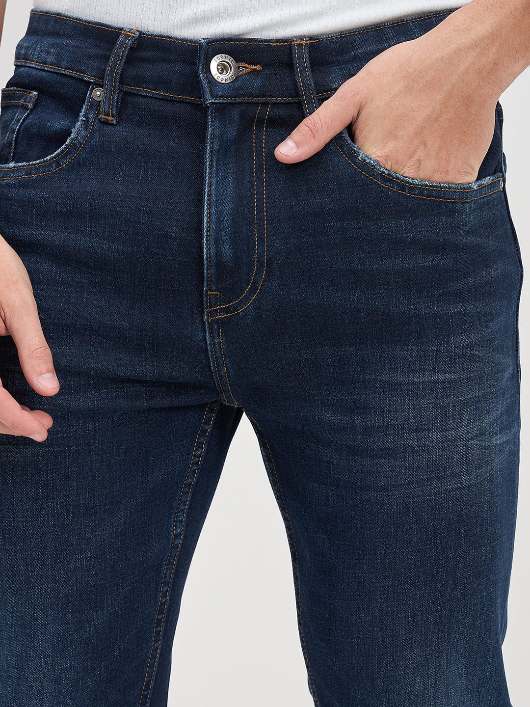 ICONIC Men Navy Blue Skinny Fit Jeans