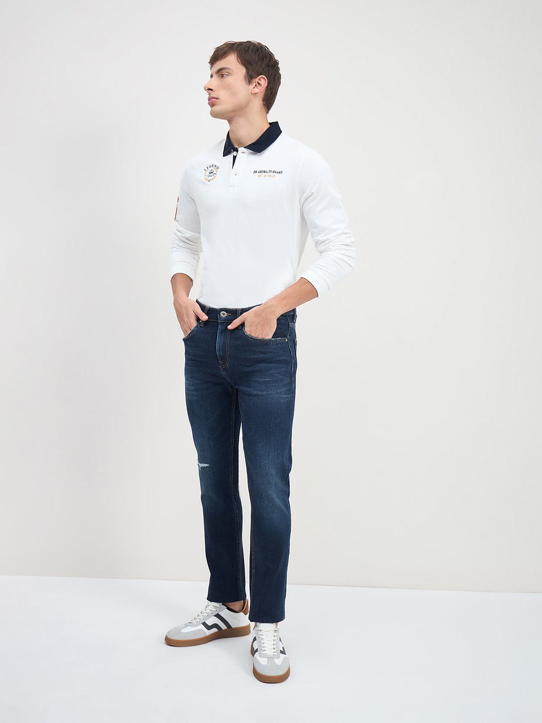 ICONIC Men Navy Blue Skinny Fit Jeans