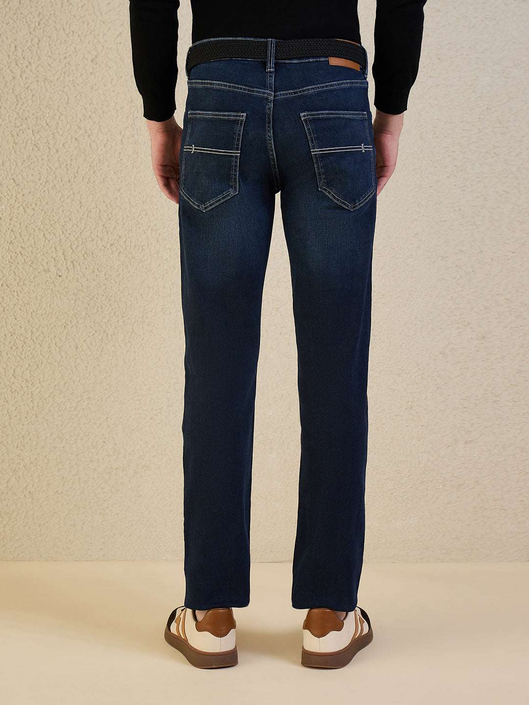 Iconic Men Navy Blue Solid Slim Fit Jeans