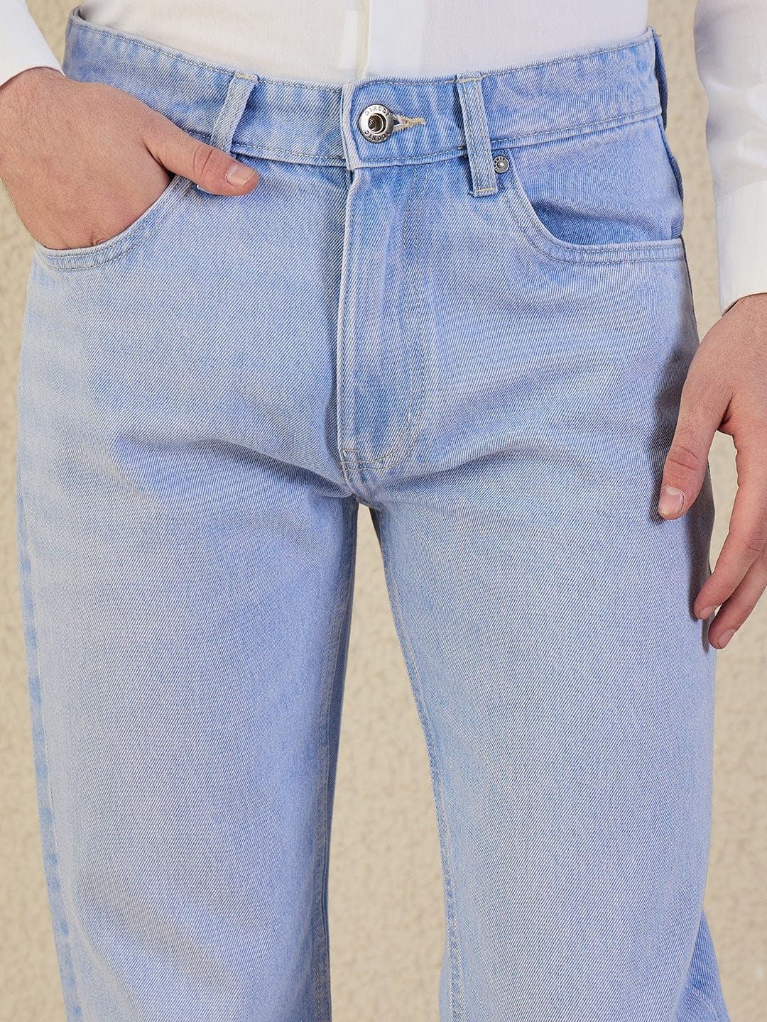 Iconic Men Regular Fit Blue Solid Jeans