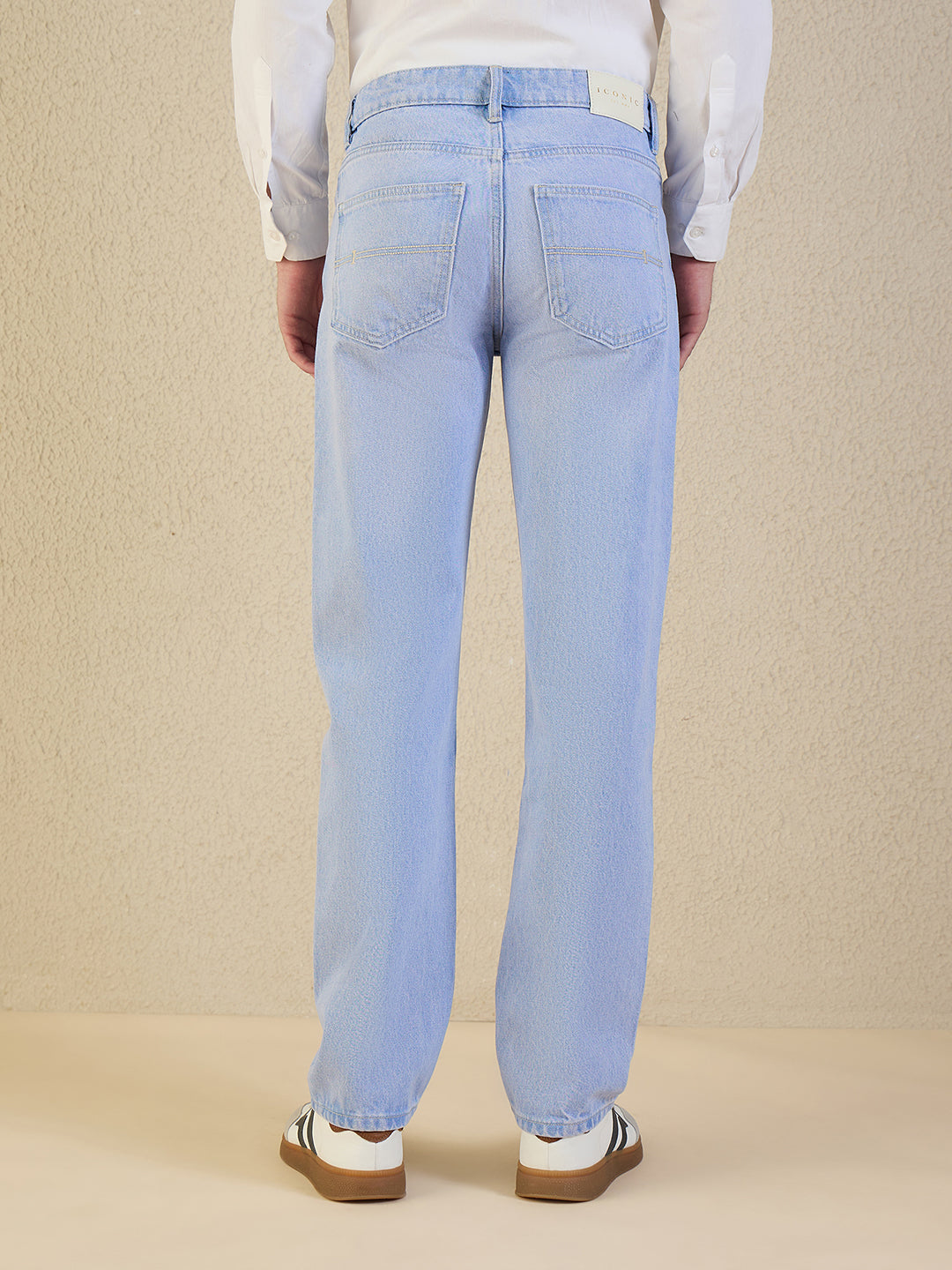 Iconic Men Regular Fit Blue Solid Jeans