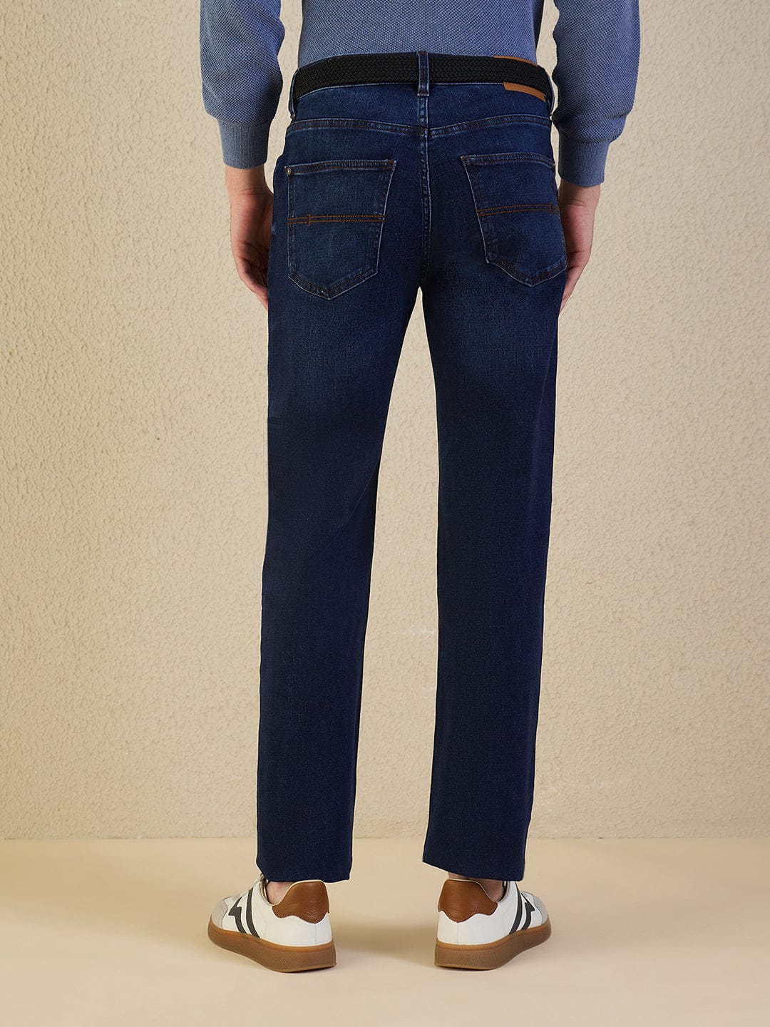 Iconic Men Navy Blue Solid Jeans