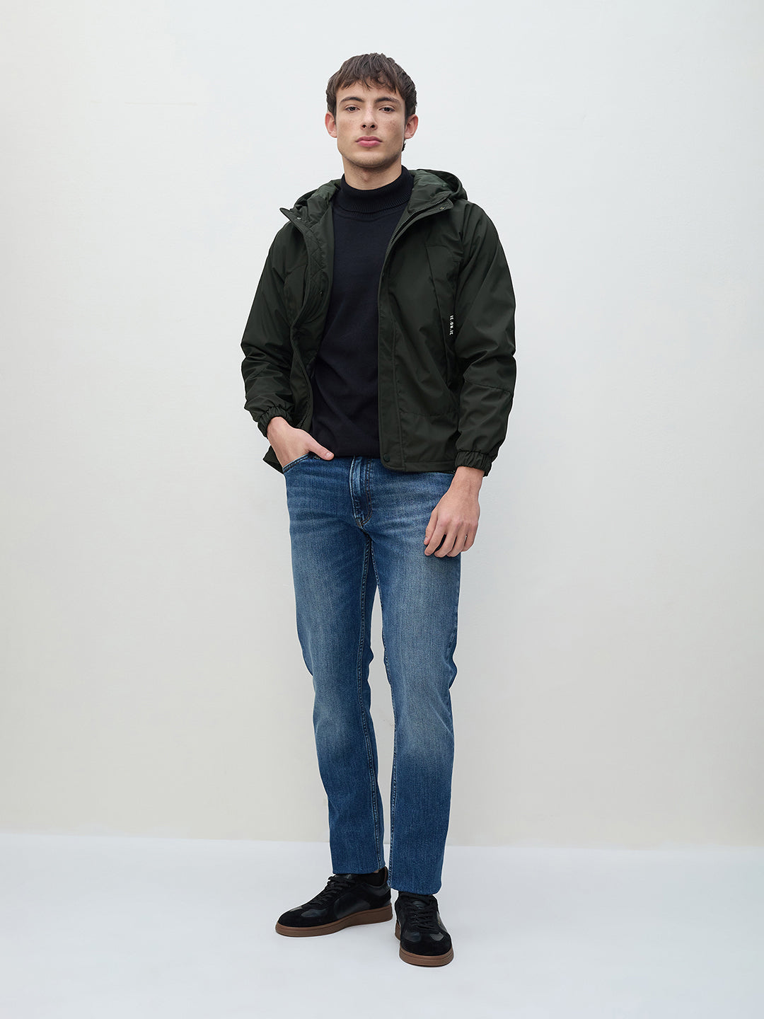 ICONIC Men Green Hooded Jacket