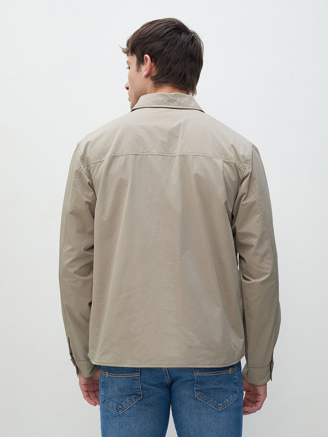 ICONIC Men Beige Regular Fit Jacket