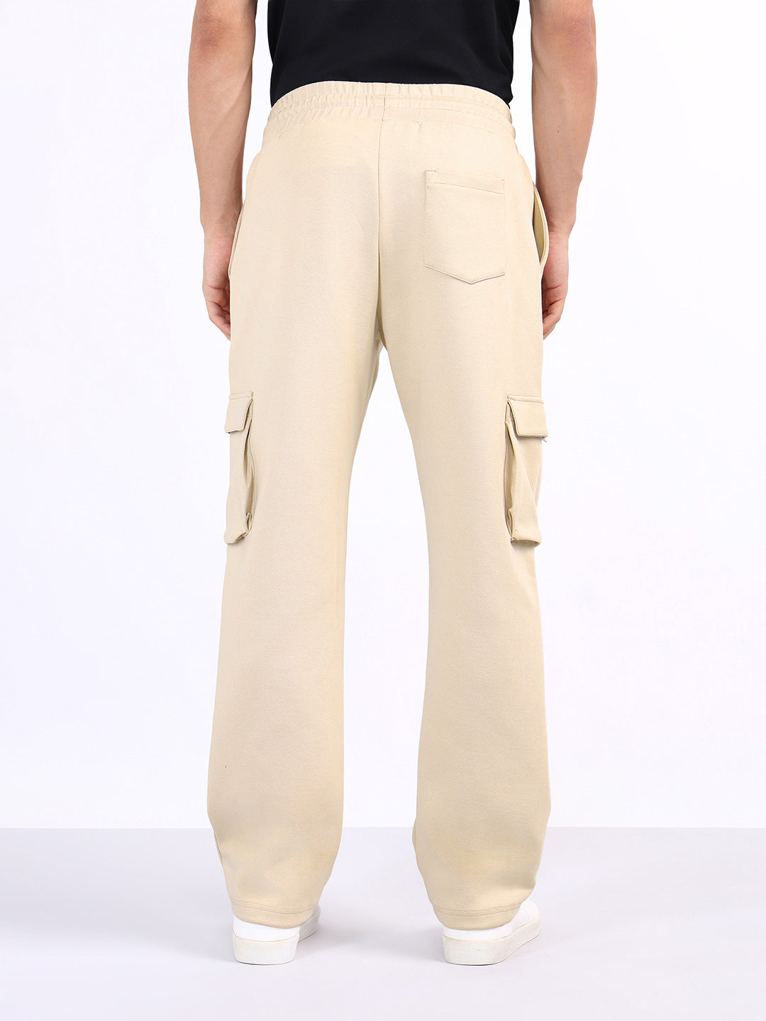 Iconic Men Beige Relaxed Fit Coloublocked Sweatpant