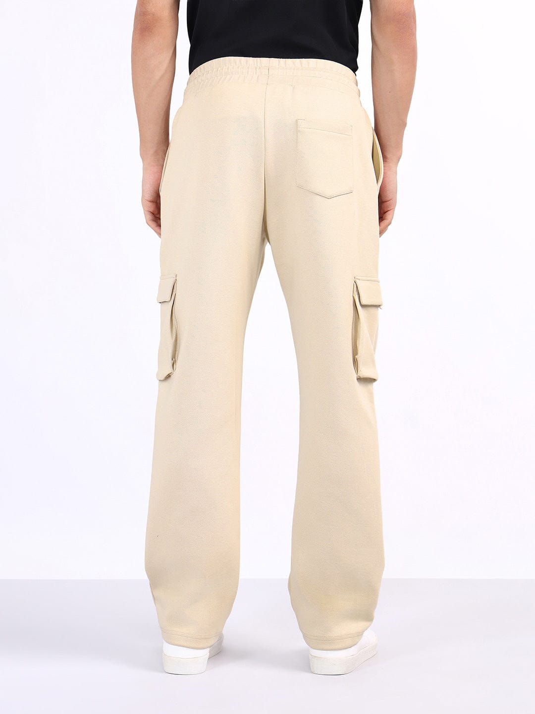 Iconic Men Beige Relaxed Fit Coloublocked Sweatpant
