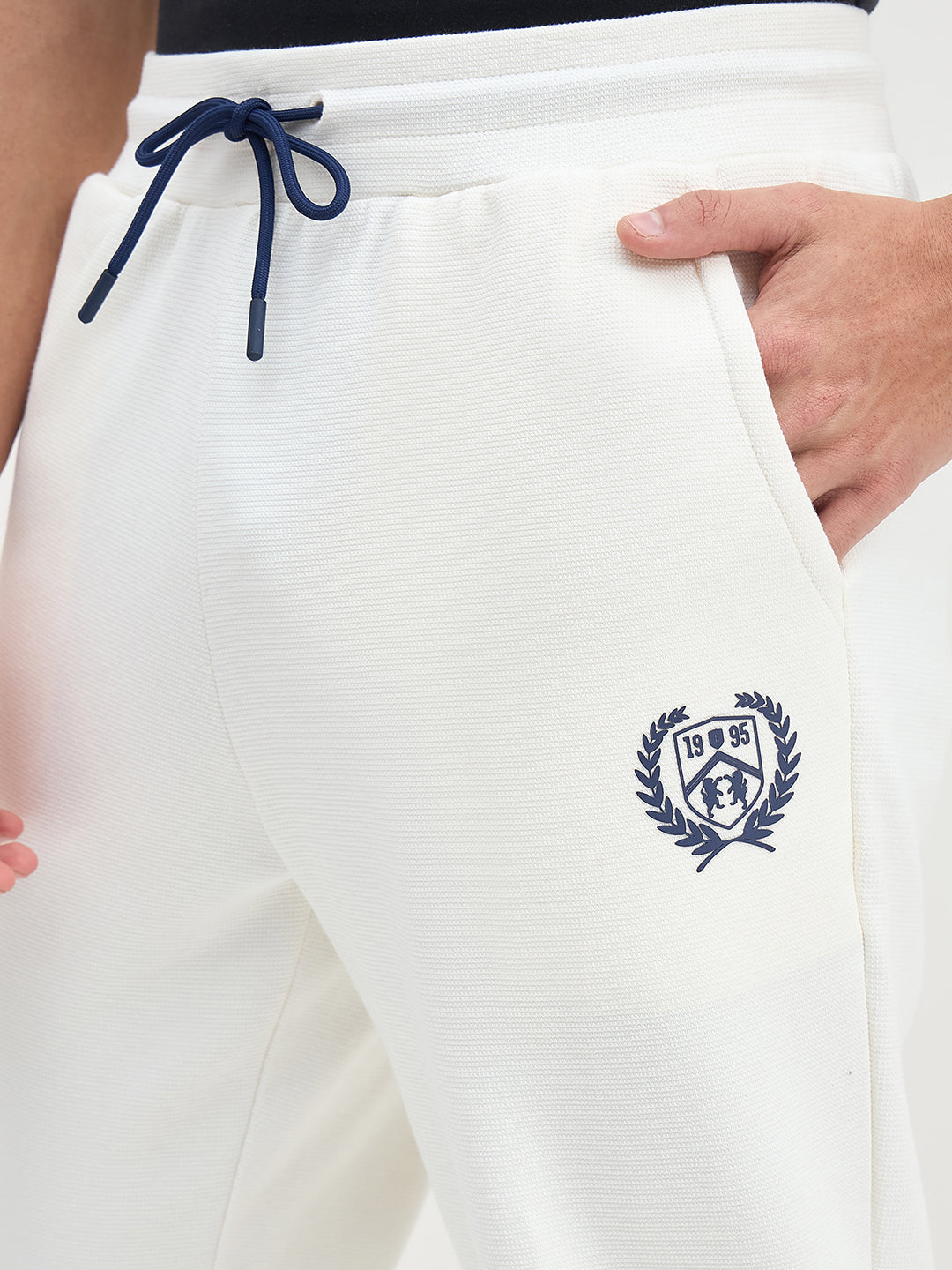 ICONIC Men White Relaxed Fit Sweat Pant