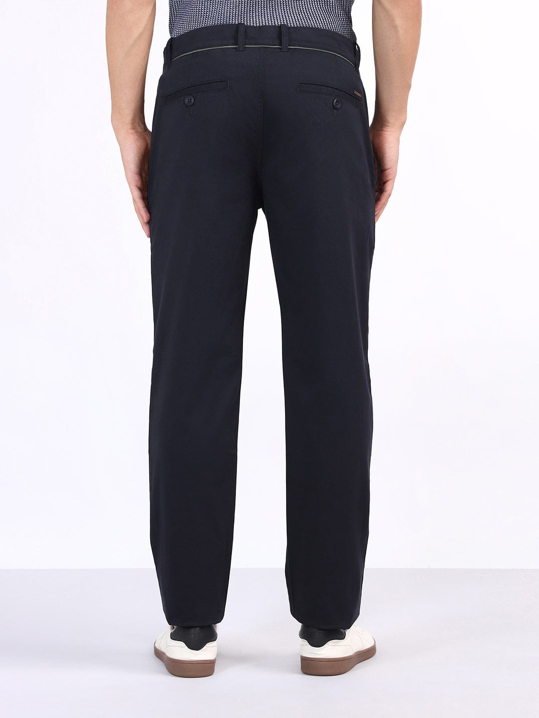 Iconic Men Blue Regular Fit Solid Trouser