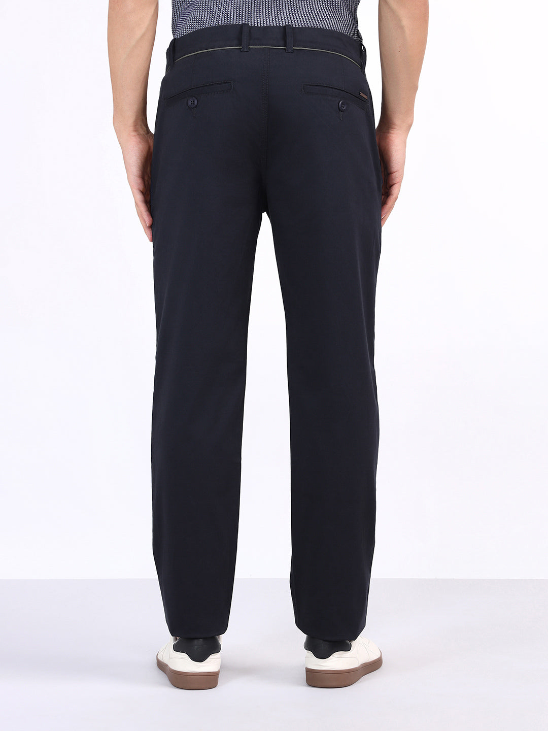 Iconic Men Blue Regular Fit Solid Trouser