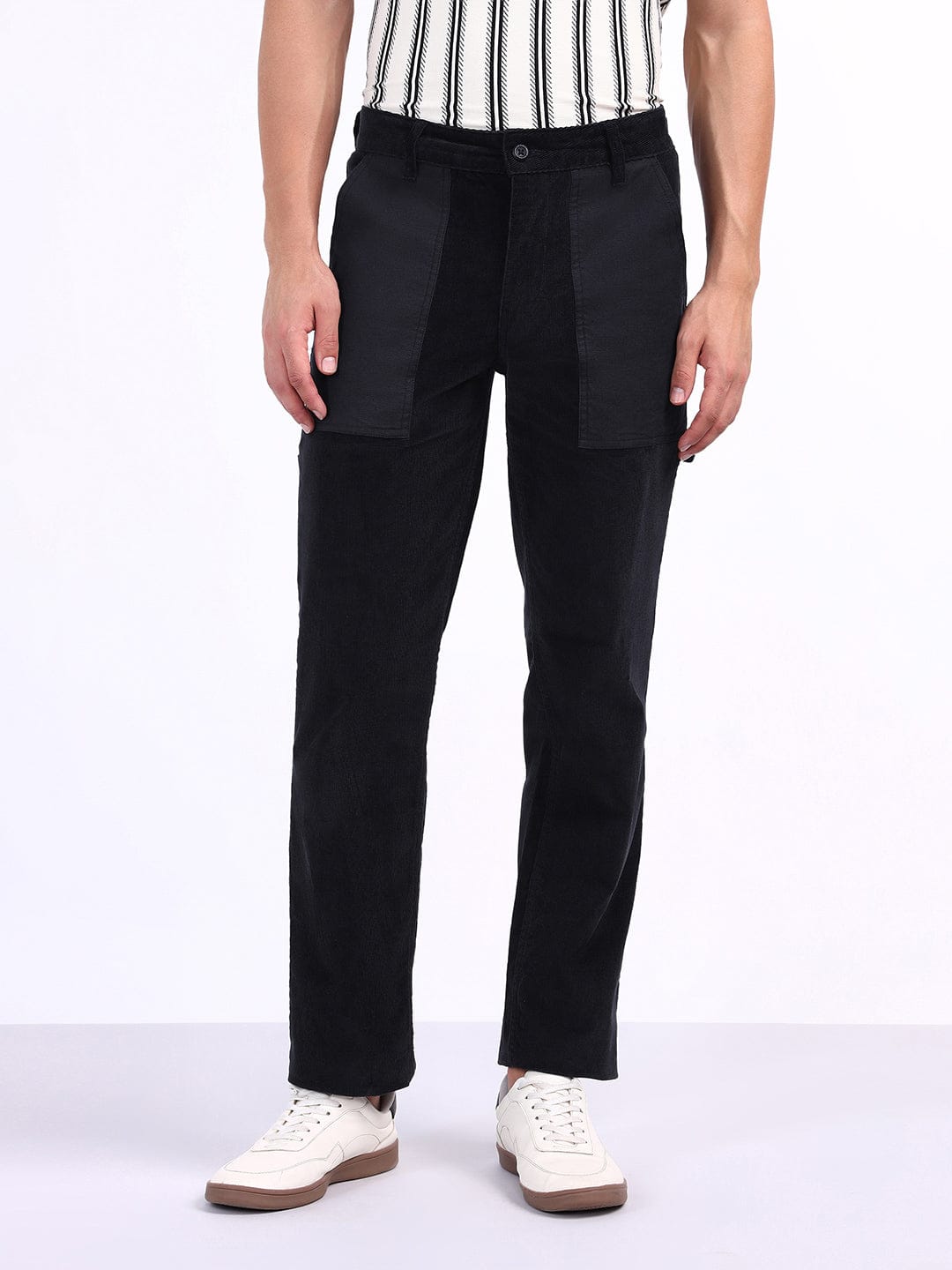 Iconic Men Blue Regular Fit Solid Trouser