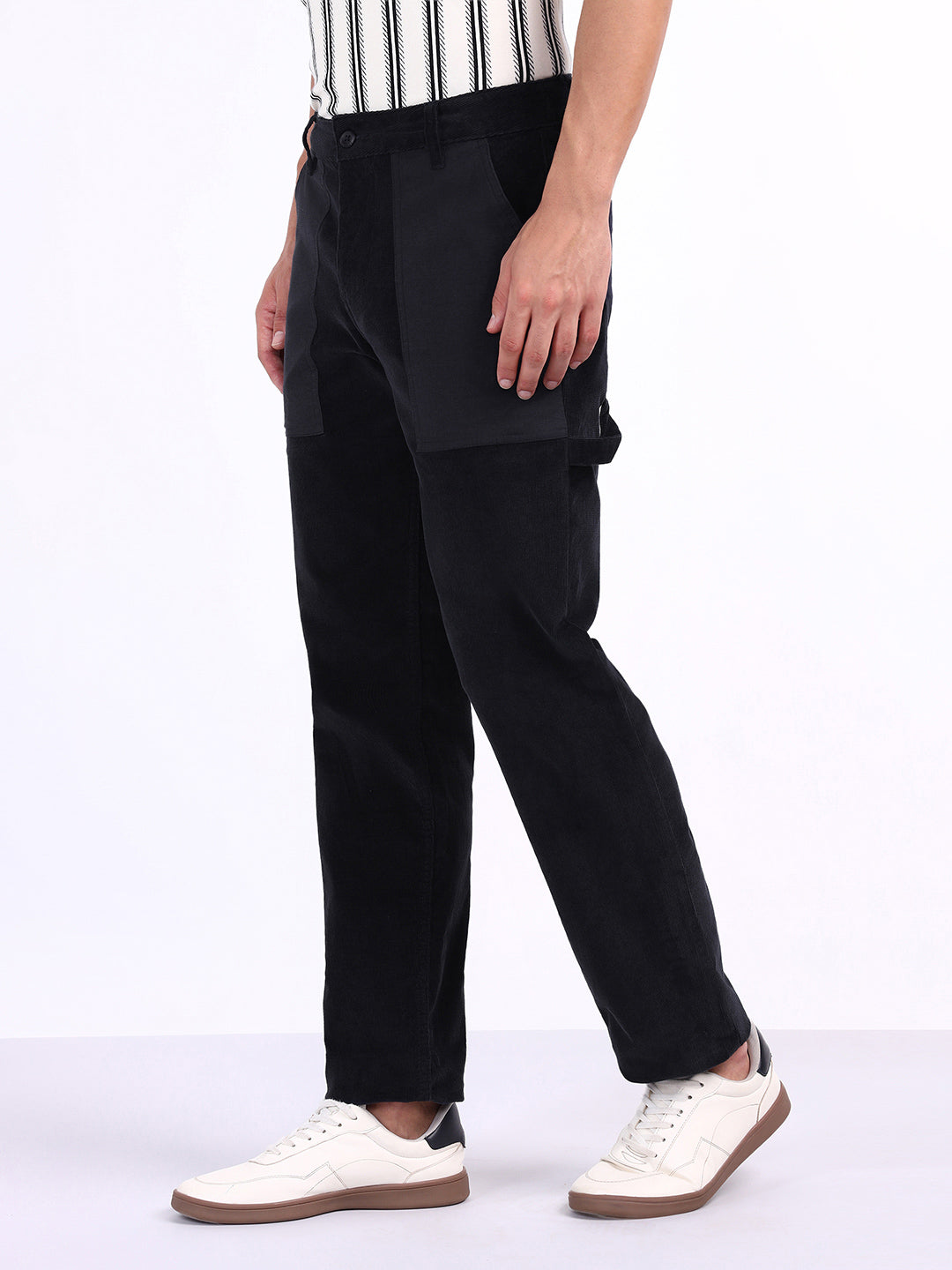 Iconic Men Blue Regular Fit Solid Trouser