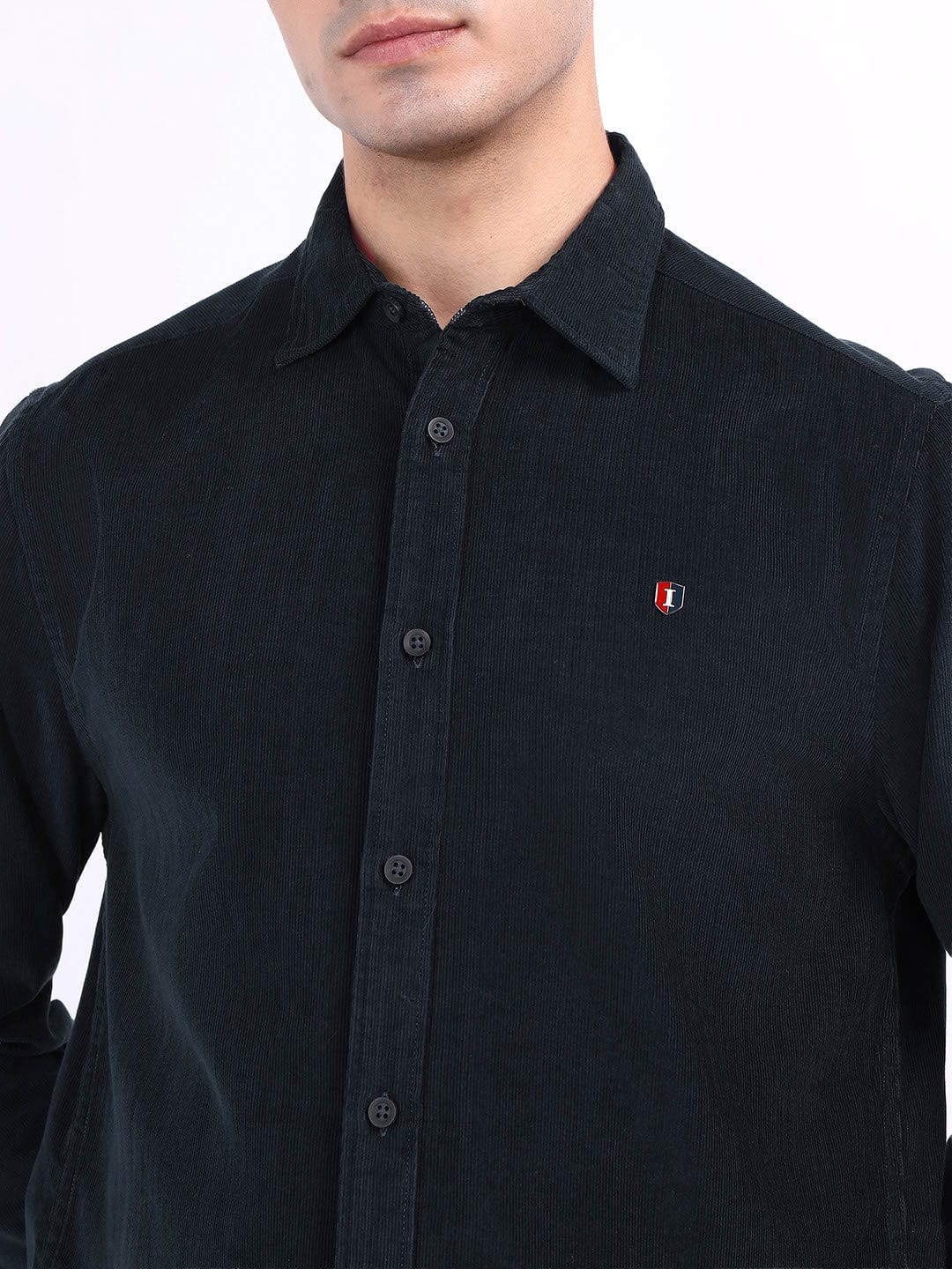 Iconic Men Blue Solid Collar Shirt