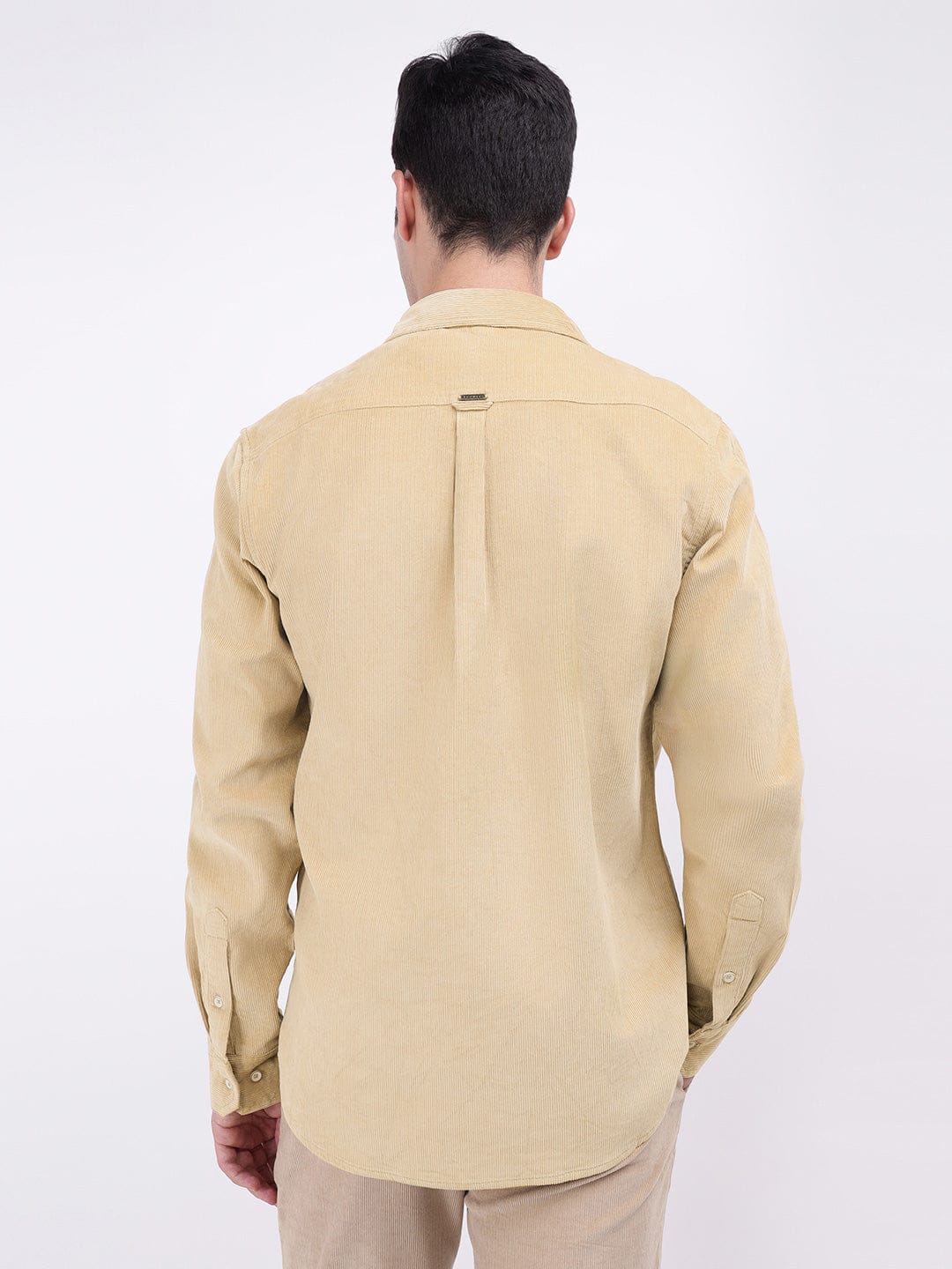 Iconic Men Beige Solid Collar Shirt