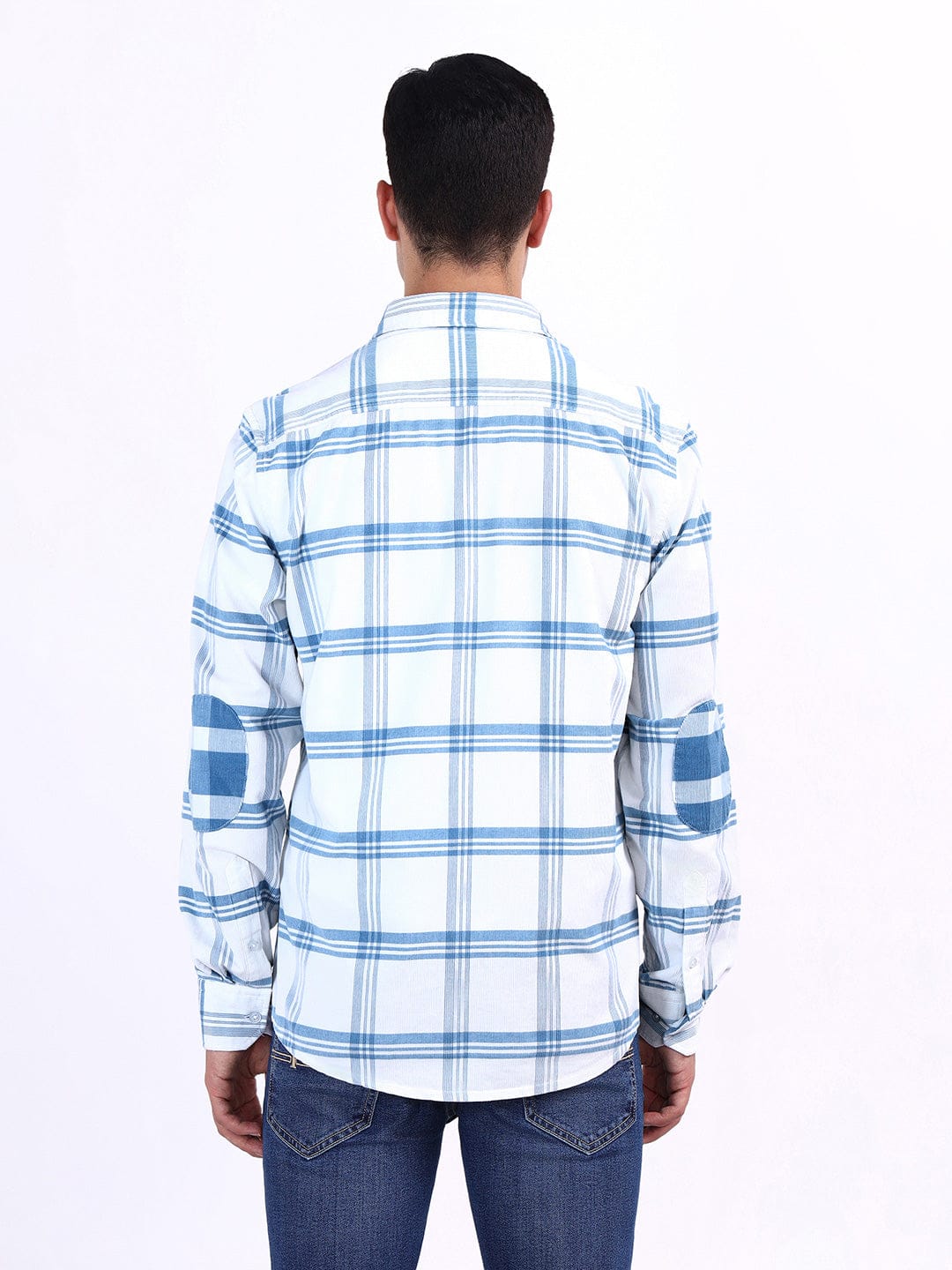 Iconic Men White Checks Collar Shirt