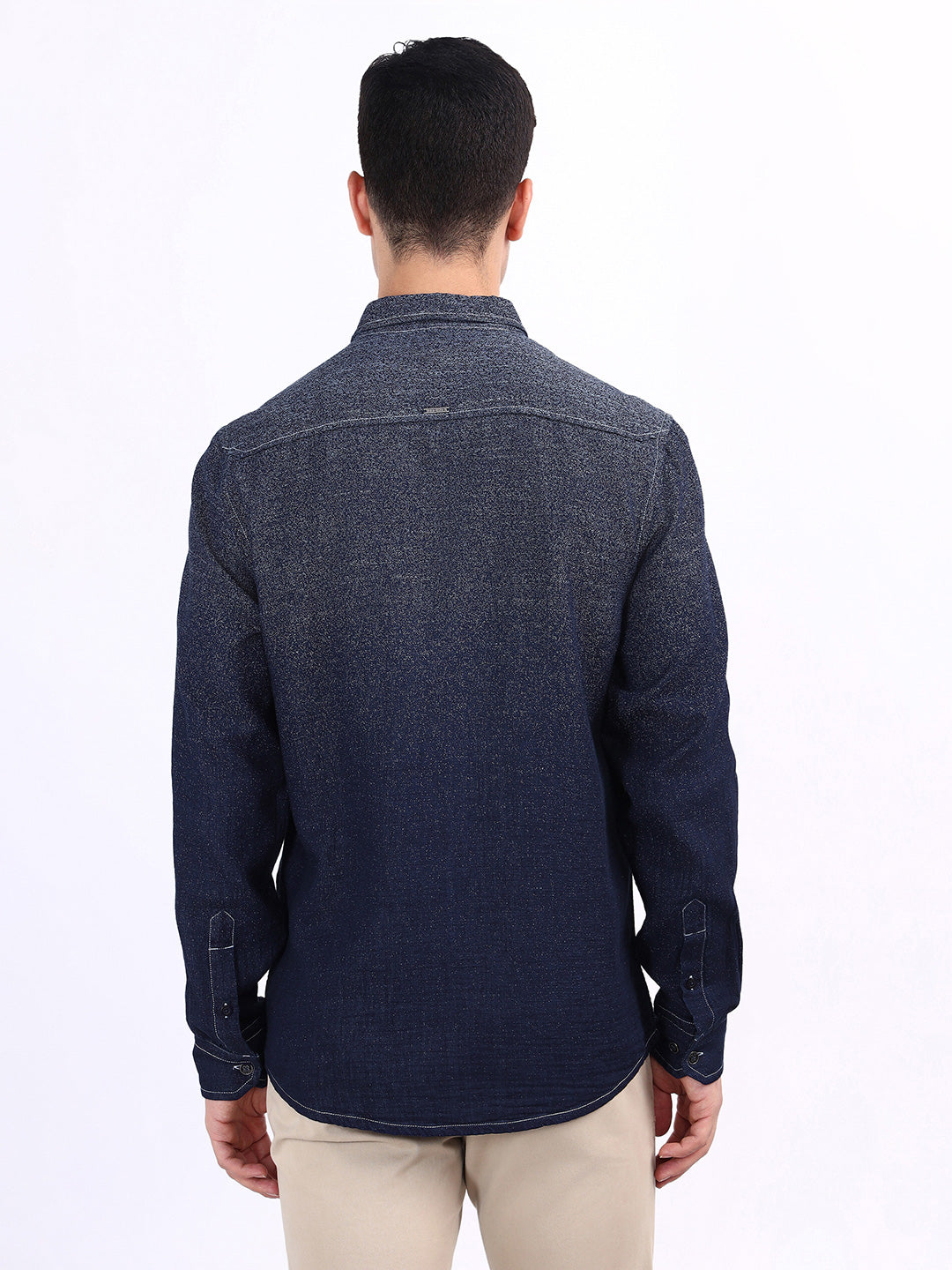 Iconic Men Blue Printed Collar Shirt